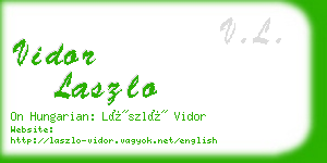 vidor laszlo business card